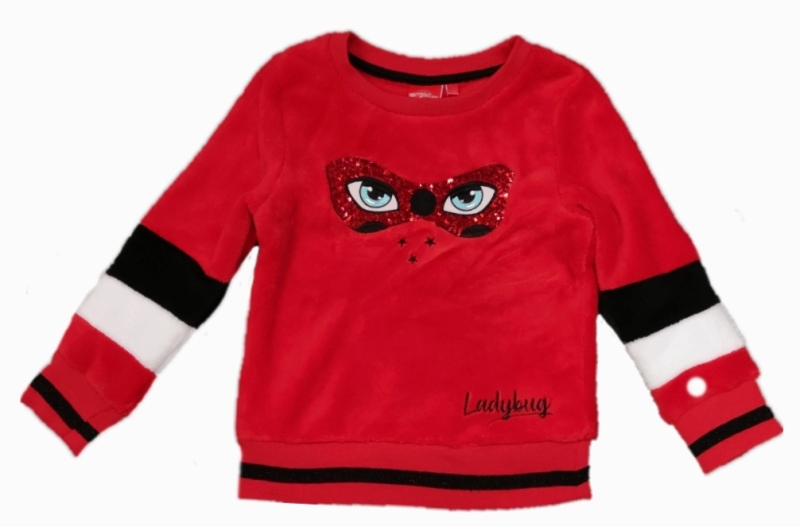 Ladybug Mädchen Fleece Pullover in rot mit Pailetten
